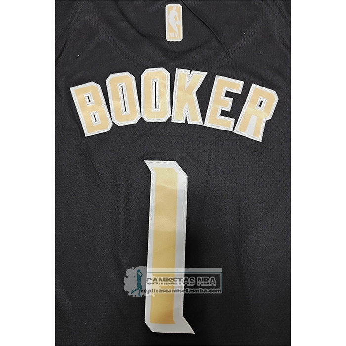 Camiseta Phoenix Suns Devin Booker NO 1 Select Series Oro Negro